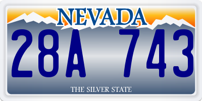 NV license plate 28A743