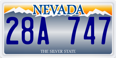 NV license plate 28A747