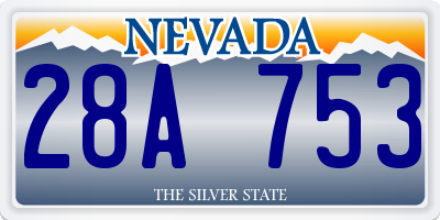 NV license plate 28A753