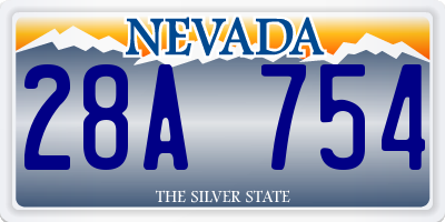 NV license plate 28A754