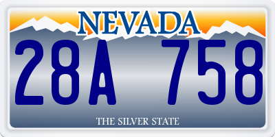 NV license plate 28A758