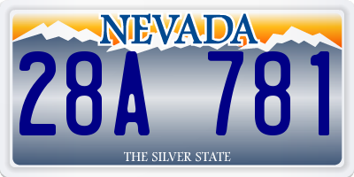 NV license plate 28A781