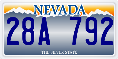 NV license plate 28A792