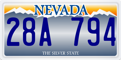 NV license plate 28A794