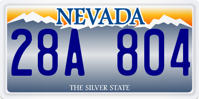 NV license plate 28A804