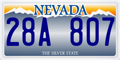 NV license plate 28A807