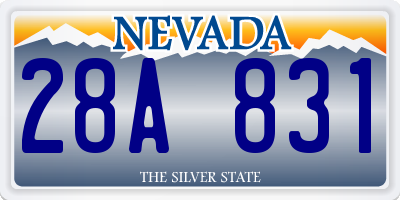 NV license plate 28A831