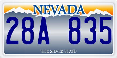 NV license plate 28A835
