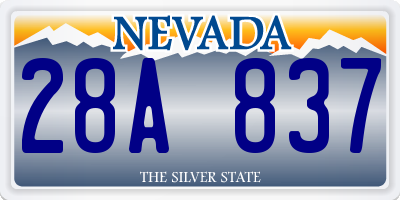 NV license plate 28A837