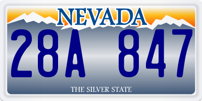 NV license plate 28A847