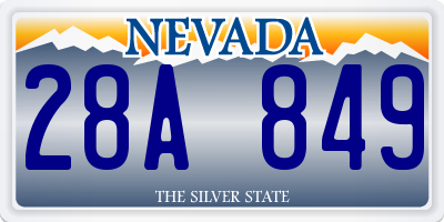 NV license plate 28A849