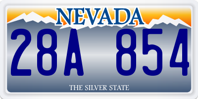 NV license plate 28A854