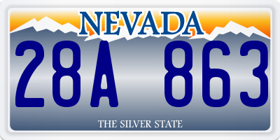 NV license plate 28A863
