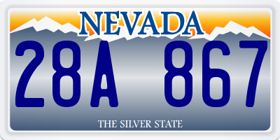 NV license plate 28A867