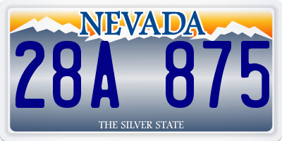 NV license plate 28A875