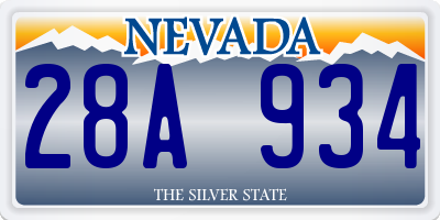 NV license plate 28A934