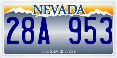 NV license plate 28A953