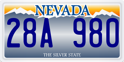 NV license plate 28A980