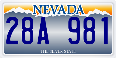 NV license plate 28A981
