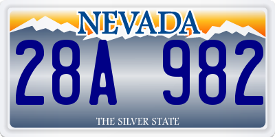 NV license plate 28A982