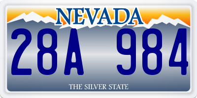 NV license plate 28A984