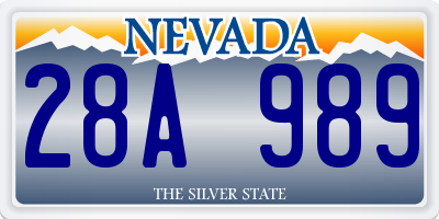 NV license plate 28A989