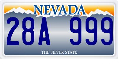 NV license plate 28A999