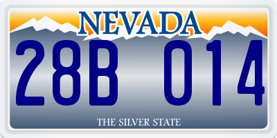 NV license plate 28B014