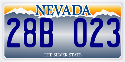 NV license plate 28B023