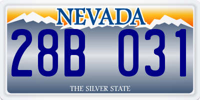 NV license plate 28B031