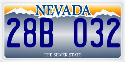 NV license plate 28B032