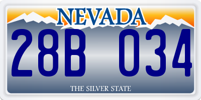 NV license plate 28B034