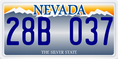 NV license plate 28B037