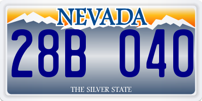 NV license plate 28B040