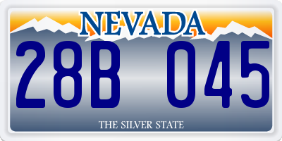 NV license plate 28B045