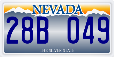 NV license plate 28B049
