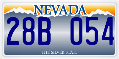 NV license plate 28B054