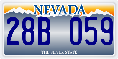 NV license plate 28B059