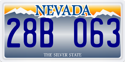 NV license plate 28B063