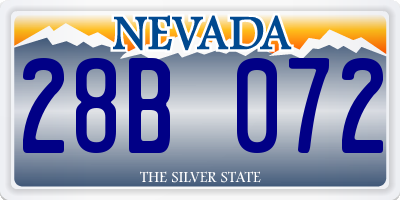 NV license plate 28B072