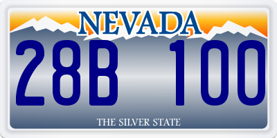 NV license plate 28B100
