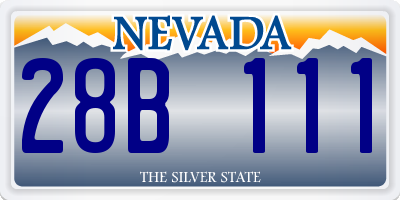 NV license plate 28B111