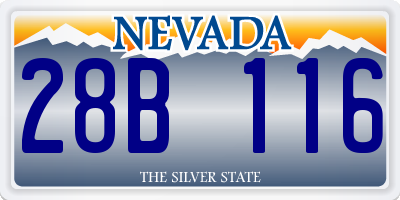 NV license plate 28B116