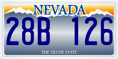 NV license plate 28B126