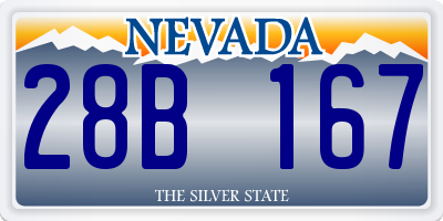 NV license plate 28B167