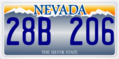 NV license plate 28B206