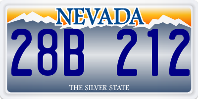 NV license plate 28B212