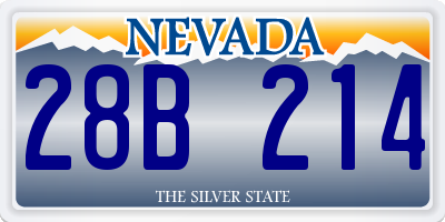 NV license plate 28B214