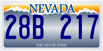 NV license plate 28B217