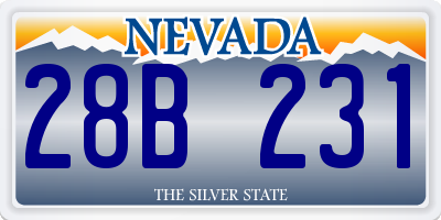 NV license plate 28B231